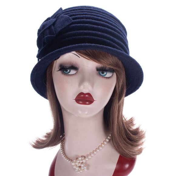 8556 Womens 1920s Look 100% Wool Beret Beanie Cloche Bucket Winter Hat main image 5